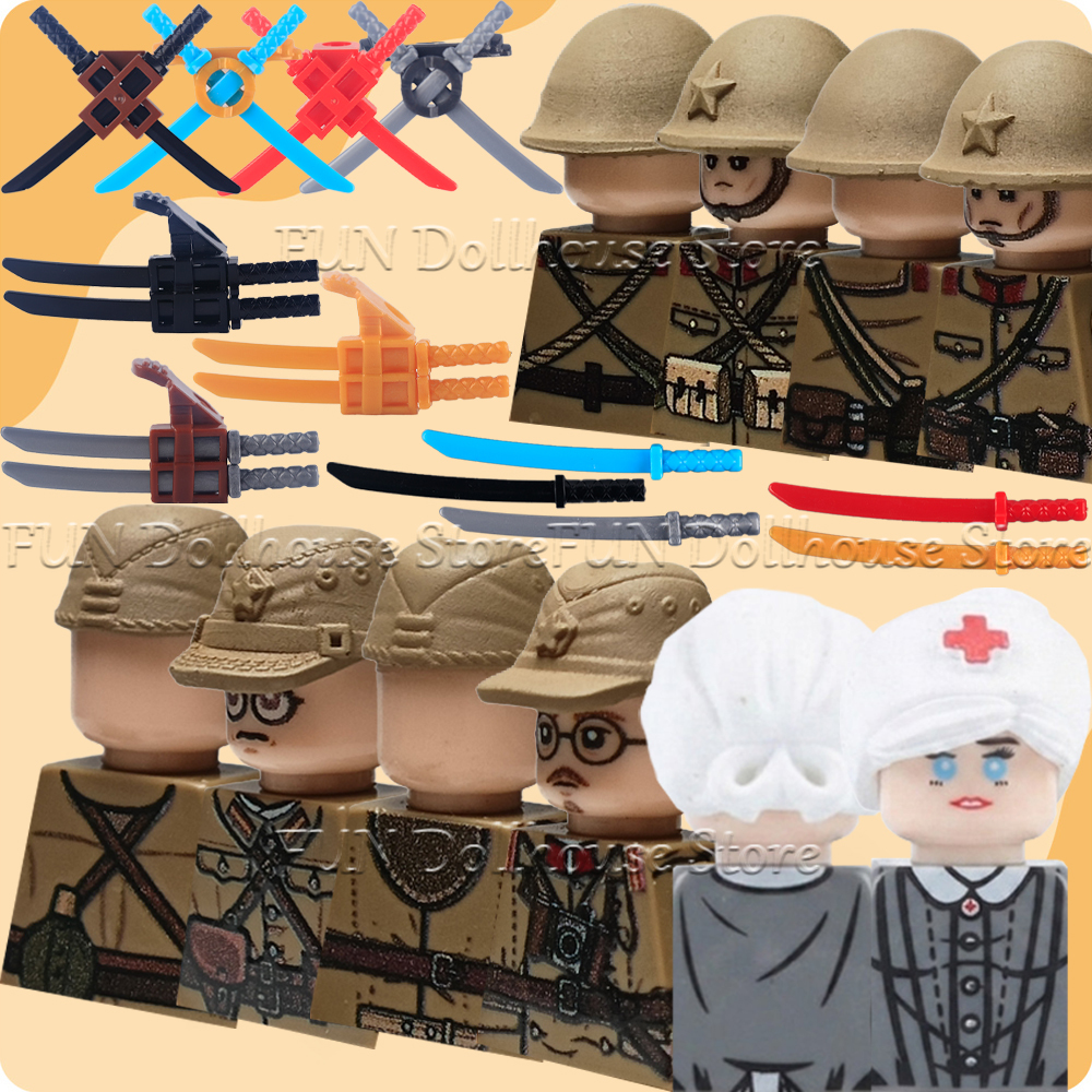 Lego Minifigure Holder - Military Army Japanese Medic Soldier Action