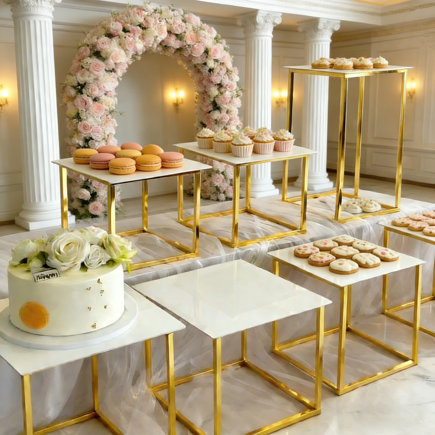 12-20 PCS Luxury Gold Frame Wh - Display Risers Set recensione e prezzo