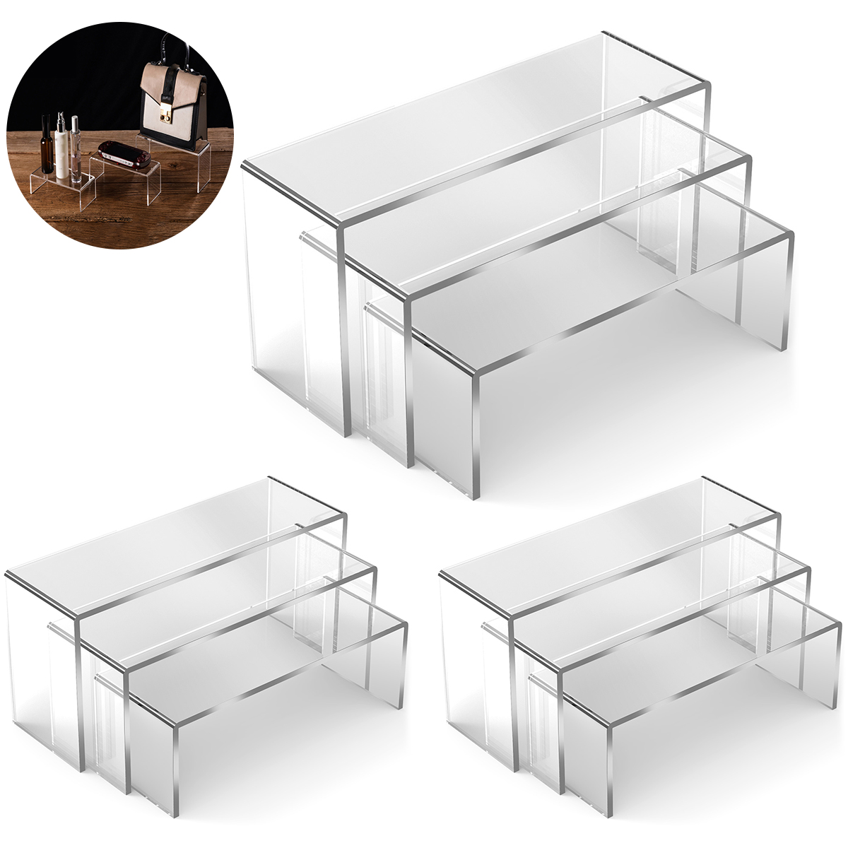 3/6/9Pcs Acrylic Display Stand - Display Risers Set recensione e prezzo