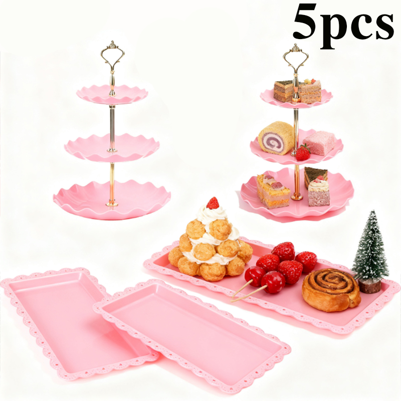 2/5pcs luxury pink cake rack d - Display Risers Set recensione e prezzo