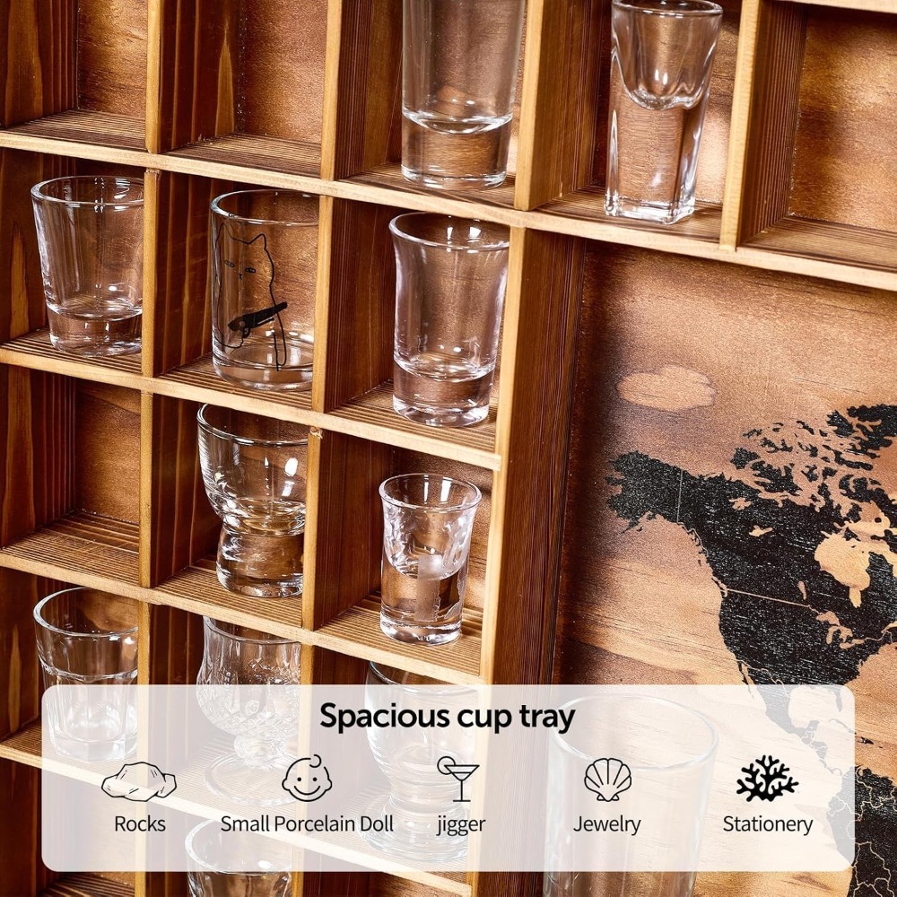 Large World Map Shot Glass Dis - Display Case Acrylic recensione e prezzo
