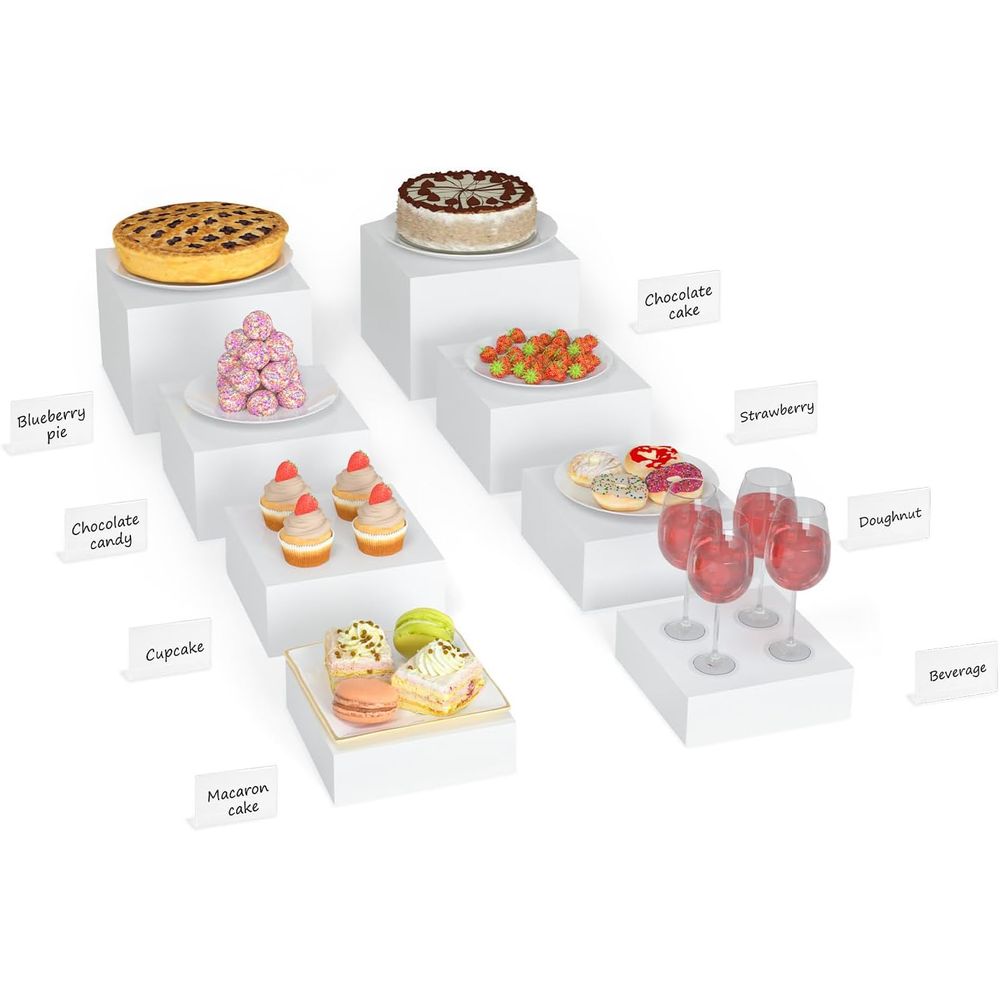 【8Pcs】 Buffet Risers,Dessert T - Display Risers Set recensione e prezzo
