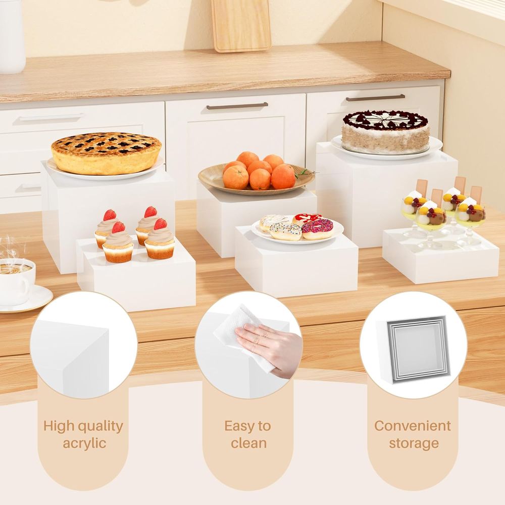 【8Pcs】 Buffet Risers,Dessert T - Display Risers Set recensione e prezzo